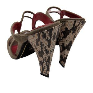Charles Jourdan  snakeskin heel Leather Sole.  6